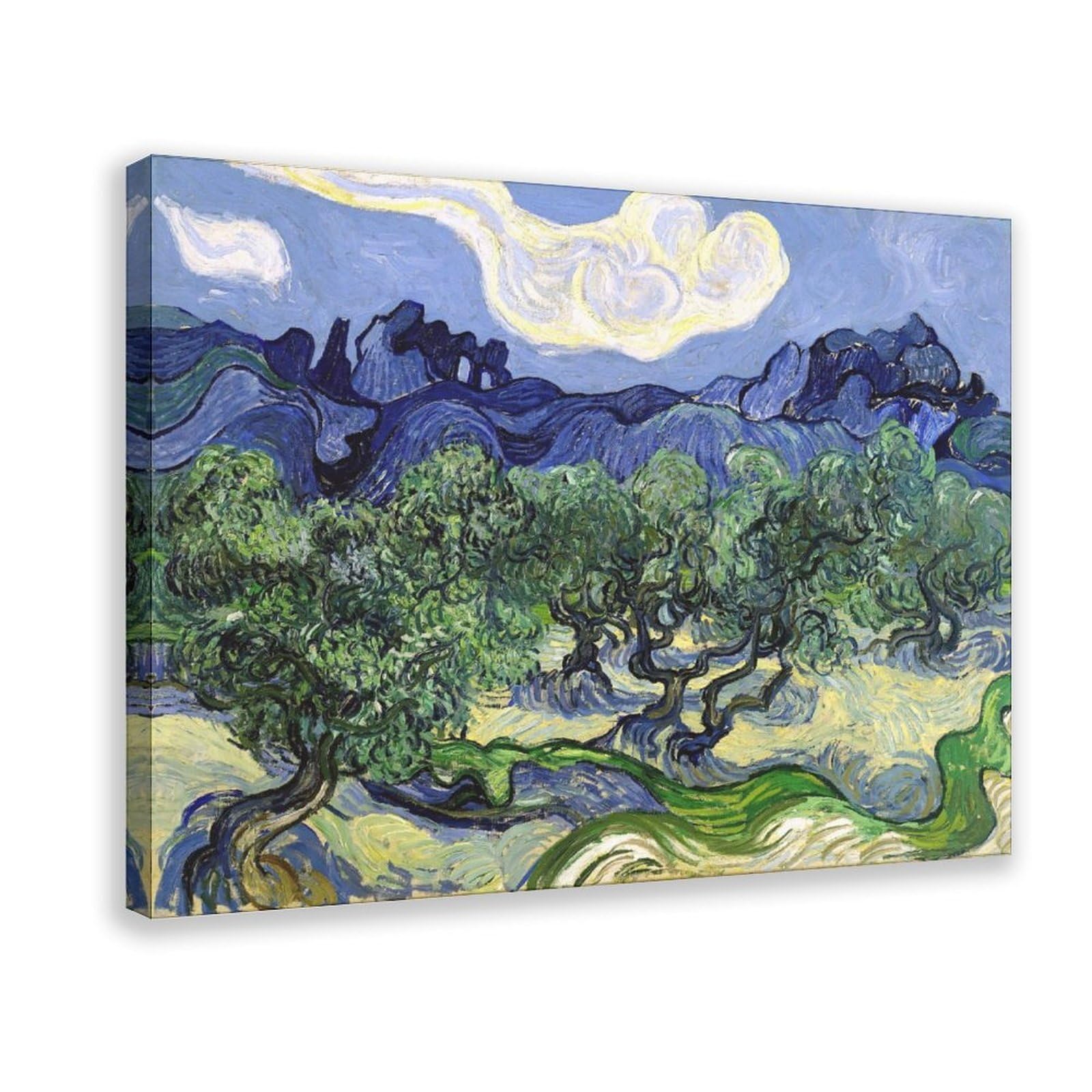 Toile Van Gogh oliviers décoration murale salon format compact - 8