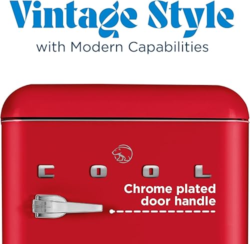 Miniatura 3 de Commercial Cool CCRR4LR - Congelador de 4.0 pies cúbicos, estante de vidrio deslizante estilo vintage 1 y cubierta para verduras, refrigerador