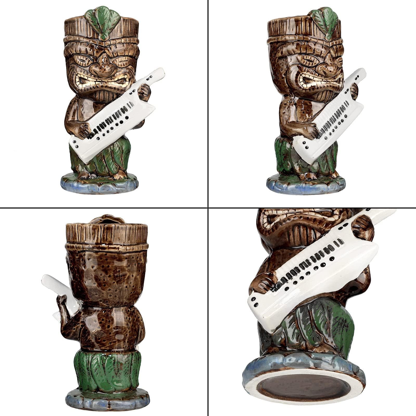 Lot de 4 tasses Tiki en céramique pour cocktails, 370 ml