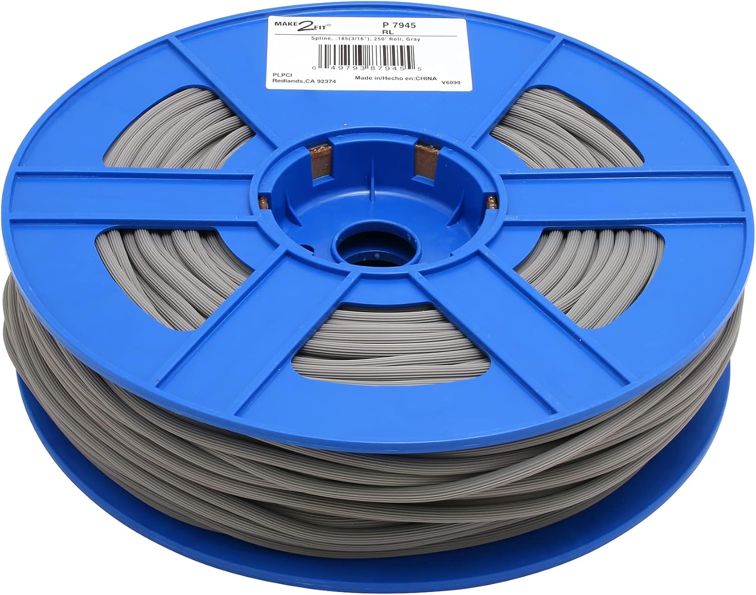 Prime-Line P 7945 Bulk Screen Spline, 0.185 In. Diameter, 250 ft Roll, Gray (1 Roll)