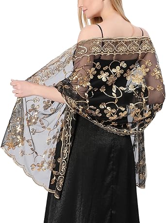 Sparkly Shawl Wrap for Women Evening Dress Wedding Scarf