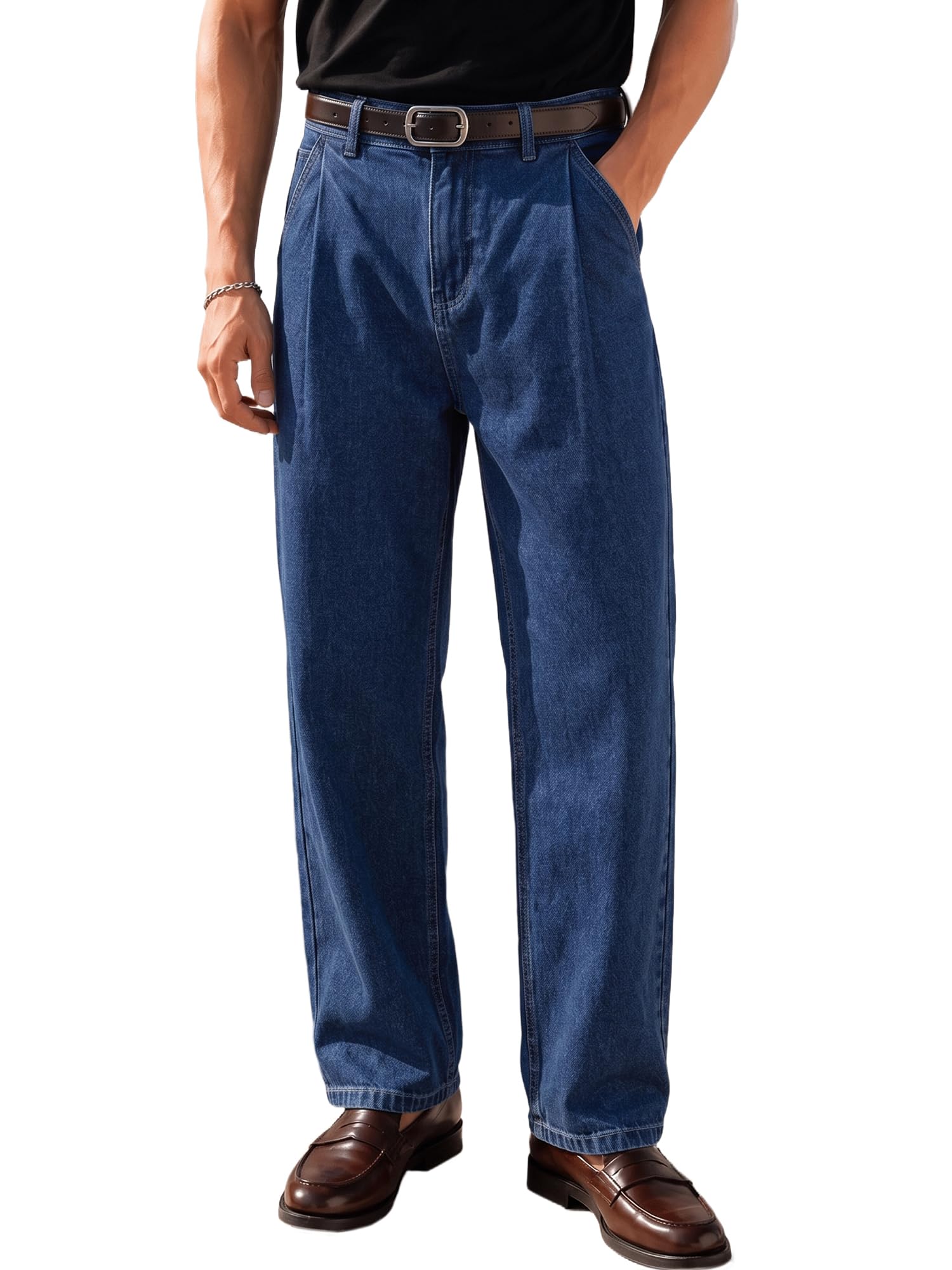 JMIERR Herren Stretch Jeans Baggy Denim Hosen S-3XL
