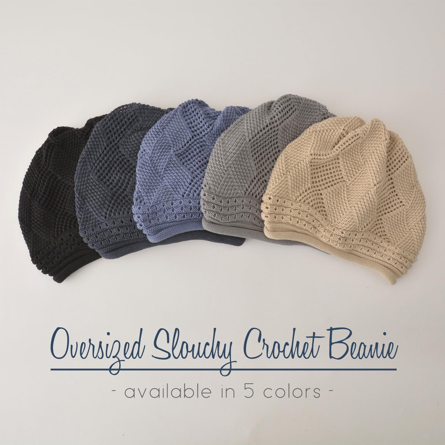 Oversized Slouchy Crochet Beanie for Women, Mens Cotton Rasta Tam Slouchy Hat for Locs - Image 7