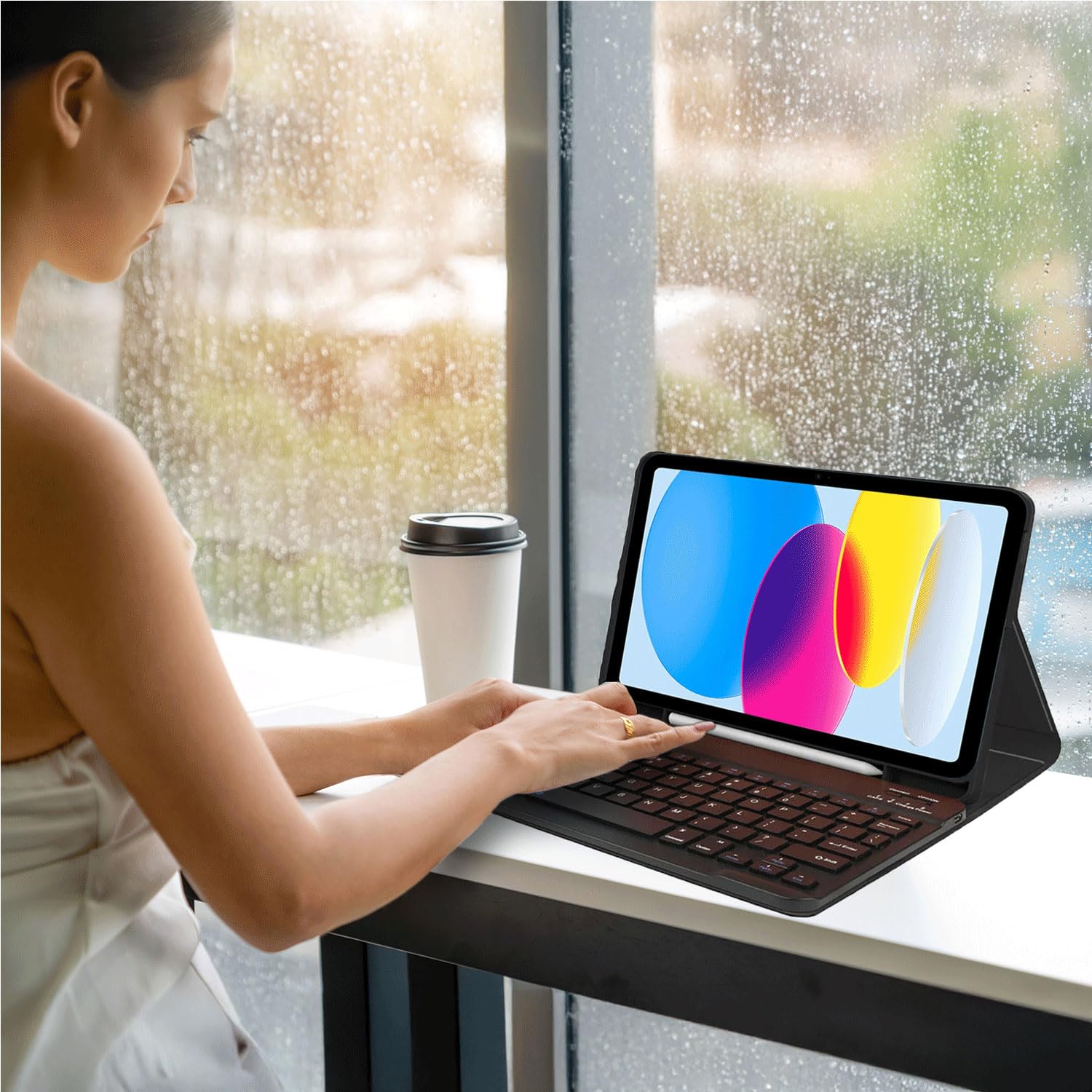 Keyboard Case for iPad Mini 7 generacji (A17 Pro, 2024) / Mini 6 generacji 8,3 cala, odłączana klawiatura z myszką, ultracienkie etui z podstawką Folio i uchwytem na długopis,Purple