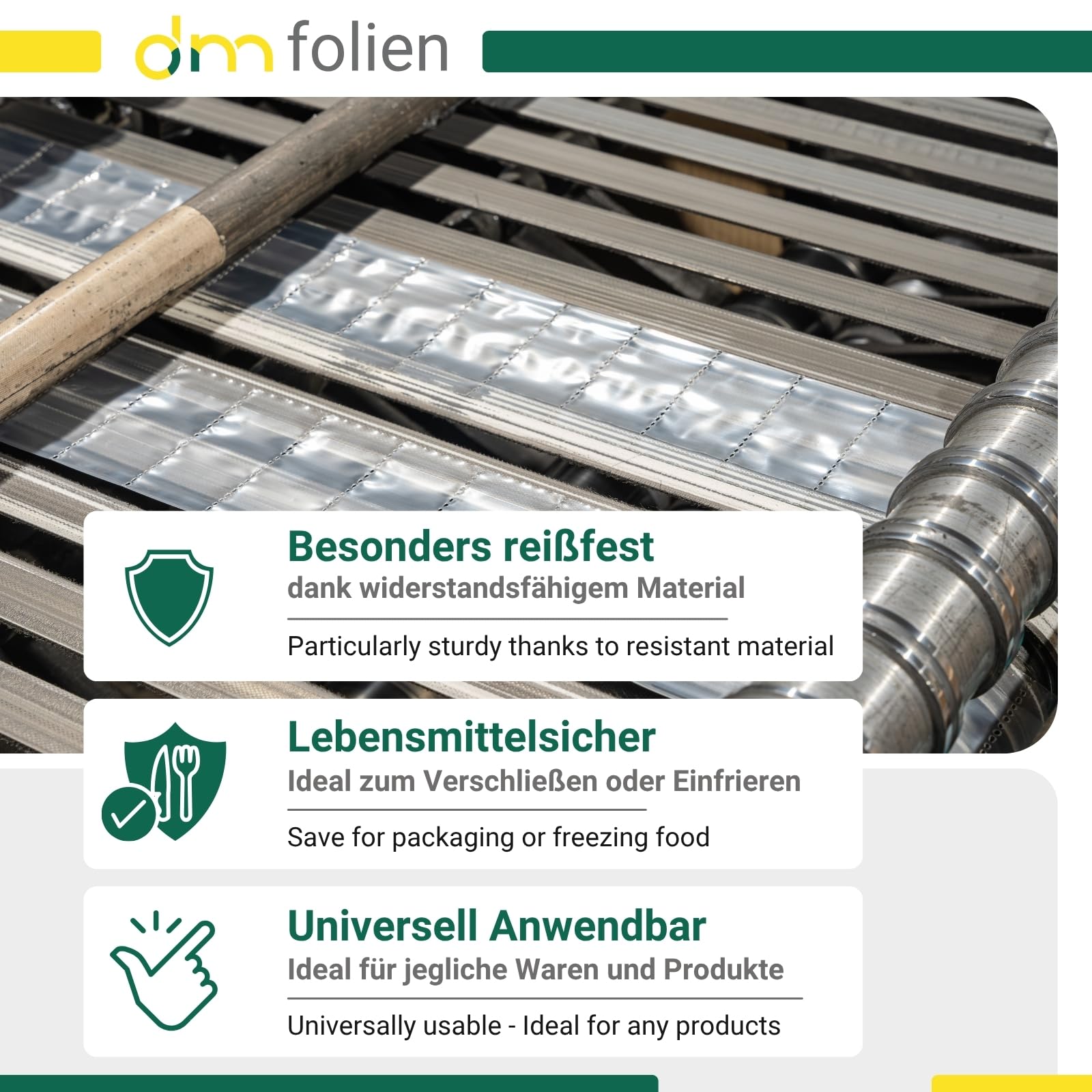 dm-folien Schlauchfolie transparent I 80 mm x 250 m I 100 μ I Unbedrucktes Verpackungsmaterial aus LDPE I Reißfeste Schlauch-Folie zum Verpacken & Einfrieren von Lebensmitteln