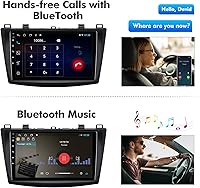 Vista 3 de 9 inches Android 10 Double Din Car Stereo for Mazda 3 2010, 2011, 2012, 2013 IPS Touchscreen Screen Car Radio with Carplay & Android Auto Support