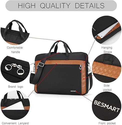 Miniatura 7 de BESMART Slim Laptop Bag 15.6/17.3 Inch Laptop Briefcase for Women, Elegant Waterproof Shoulder Bags, Computer Messenger Bag