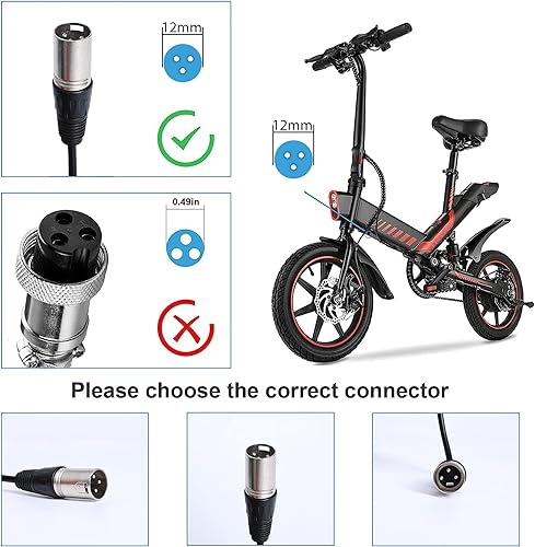 Miniatura 4 de EVAPLUS Cargador eléctrico de bicicleta de 54.6 V 2A para voltaje de entrada de batería de litio de 48 V AC120V (conector jack CC de 0.083 in) y