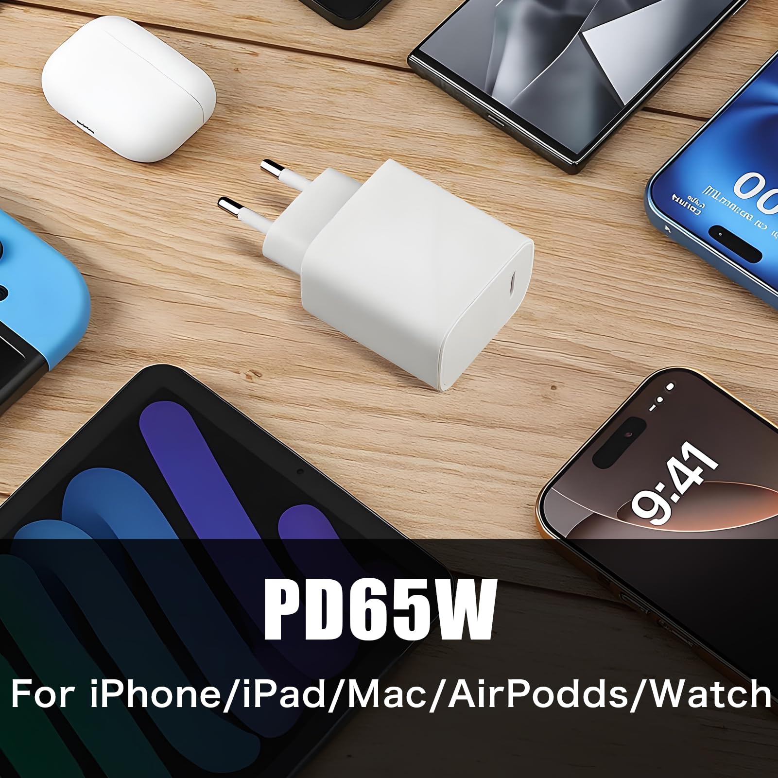 Szybka ładowarka Hypercharge 120W+kabel 1m do Xiaomi 15 Mix Flip Mi Turbo Adapter dla Redmi Note 14 13 Gniazdko ścienne do POCO USB C Tablet Laptop Telefon Ładowarka podróżna UE