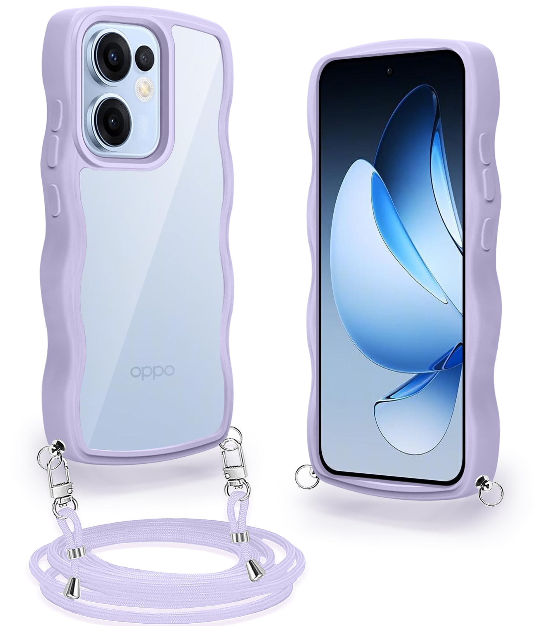 OPPO ネックストラップ付きケース ブルー Amazon.co.jp: OPPO Reno13 A 用 ケース クリア ショルダー ストラップ