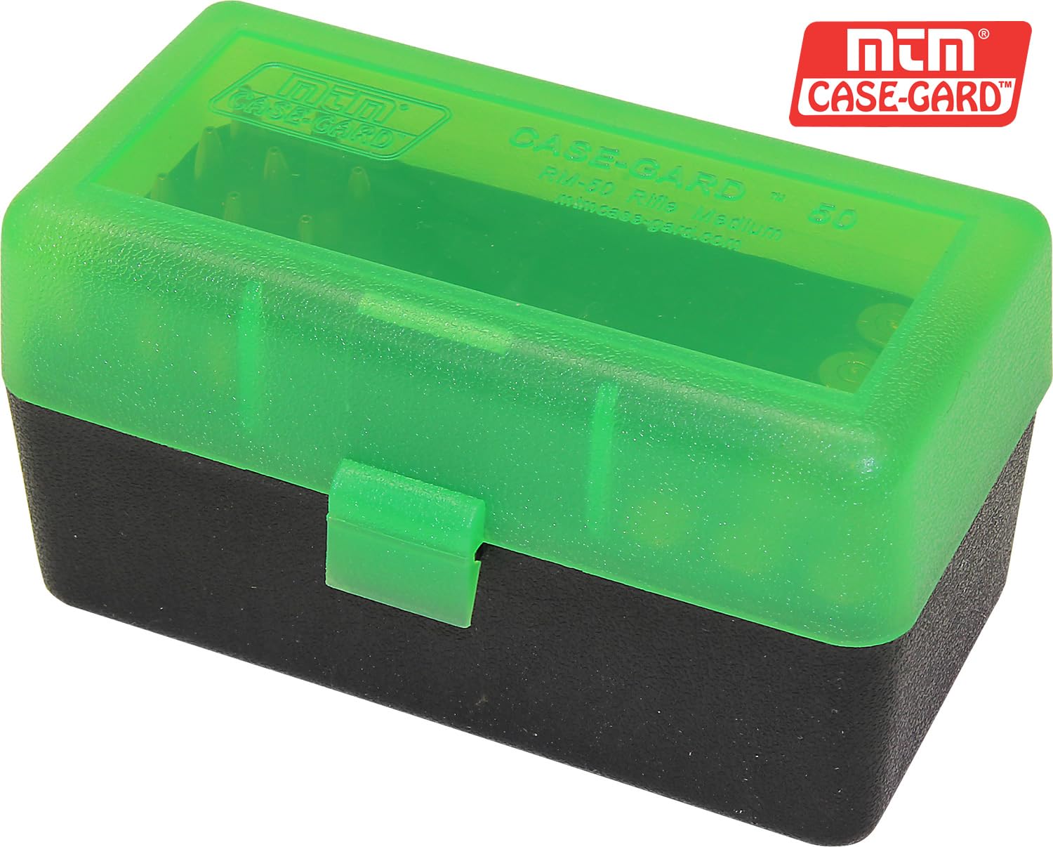 MTM 50 Round Rifle Ammunition Box RM-50 Green/Black, Ansicht 2