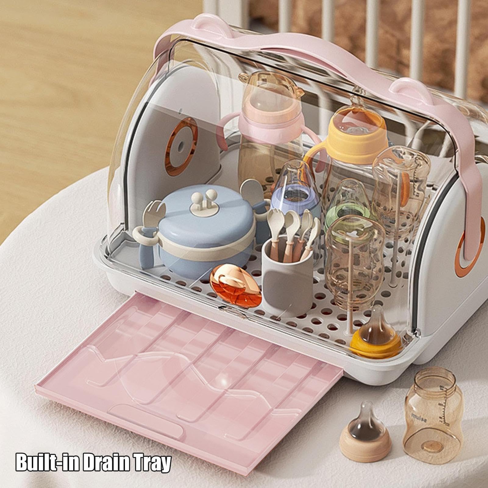 Flaschentrockner für Babys – Flaschentrockner für Babyflaschen | Sterilisator für Babynahrung | Babyflaschentrockner mit Staubschutzdeckel, Baby-Flaschen-Trockenbox für Babyflaschen mit