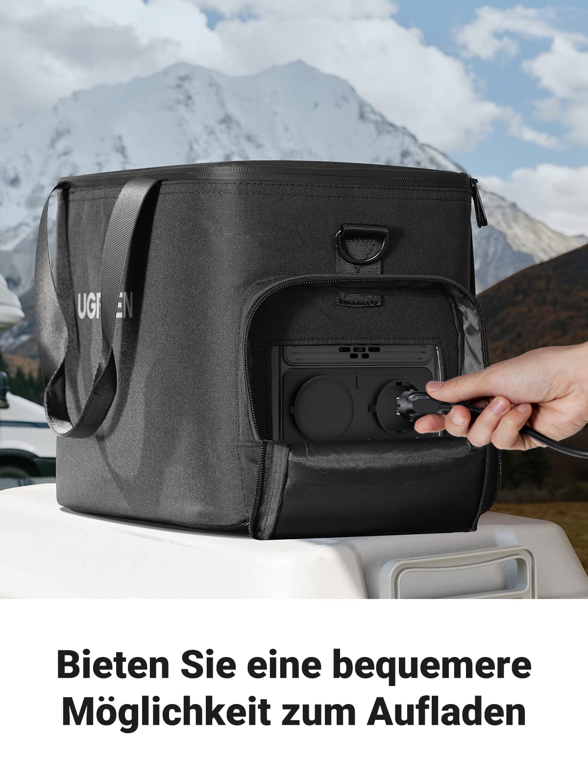 UGREEN Hartschalen-Tragetasche für PowerRoam 600 Portable Power Station (Schwarz (Power Station Nicht im Lieferumfang enthalten)