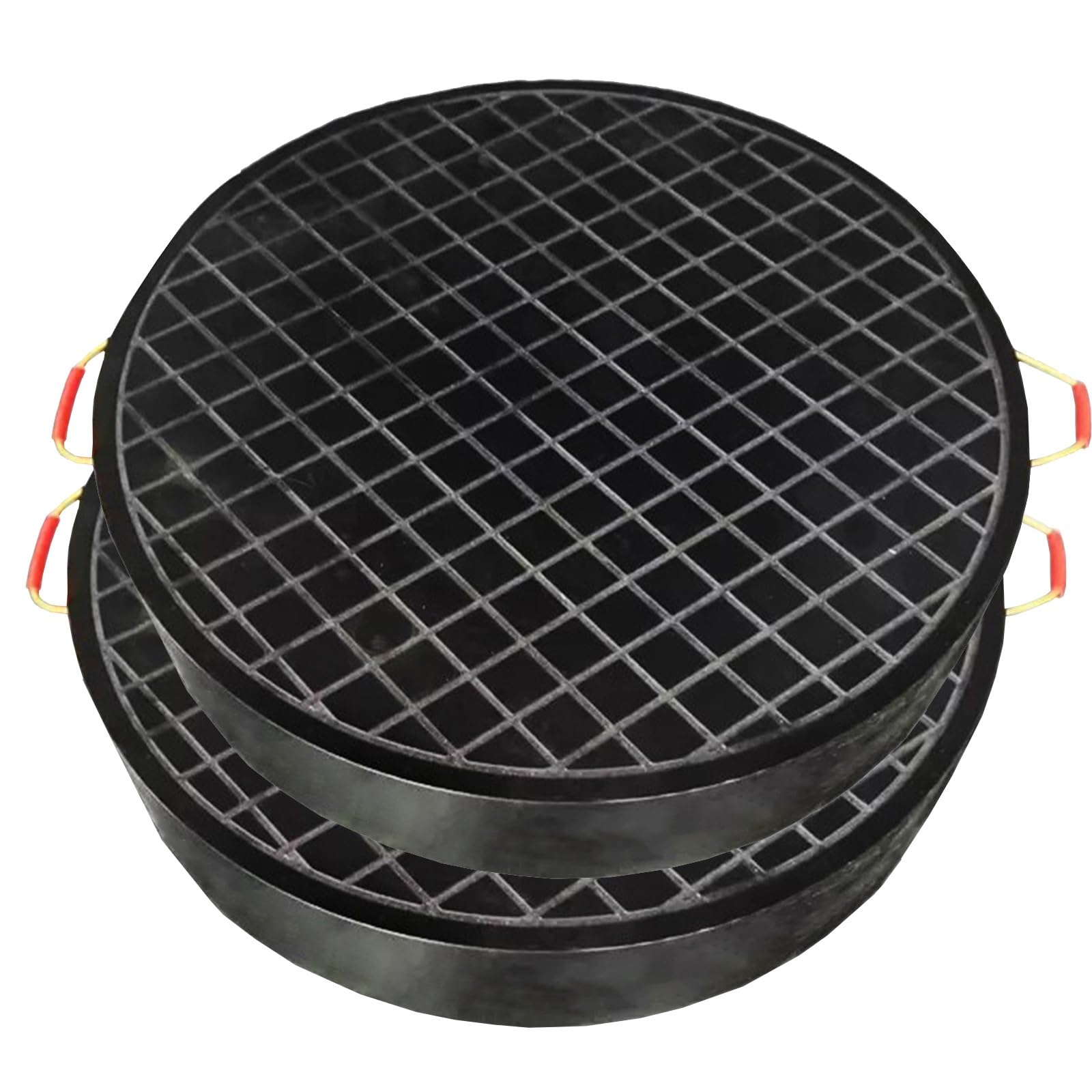 Genérico Almohadillas estabilizadoras Flexibles de Alta Resistencia para grúas de Remolque y desguaces, estabilizador Negro con asa, Almohadillas Redondas para Gatos hidráulicos de autocaravanas para
