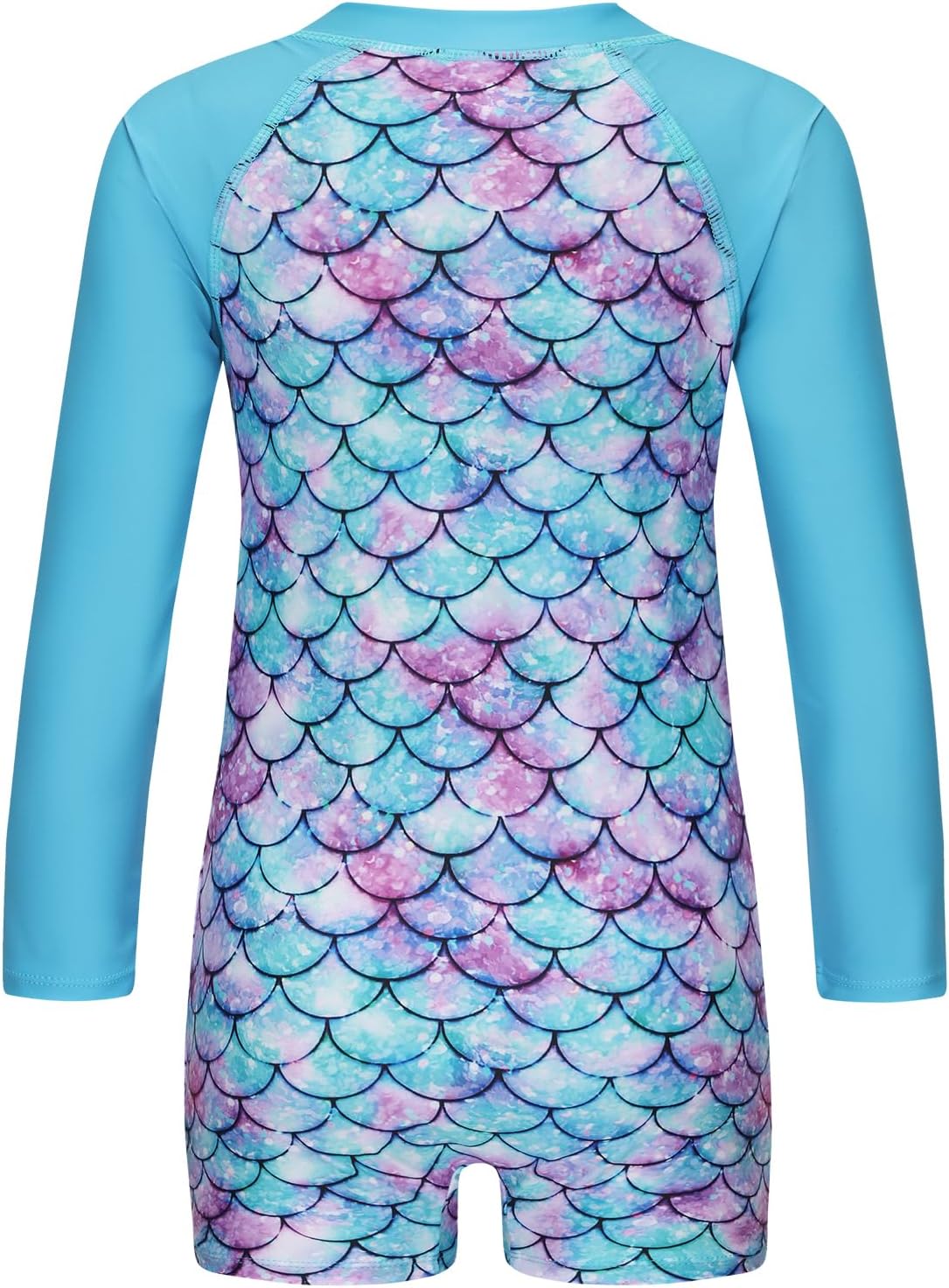 Girls One Piece Swimsuits for Girls Long Sleeve Bathing Suit Sun Protection Rash Guard with Front Zipper 3-16 Years - Image 2