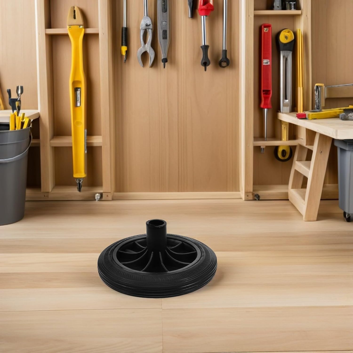 Heavy Duty Outdoor Trash Bin Wheel Replacement Thickened Rubber Tire for Garbage Can Waste Container Caster for Commercial Residential Use Enhanced Load Bearing and Stability