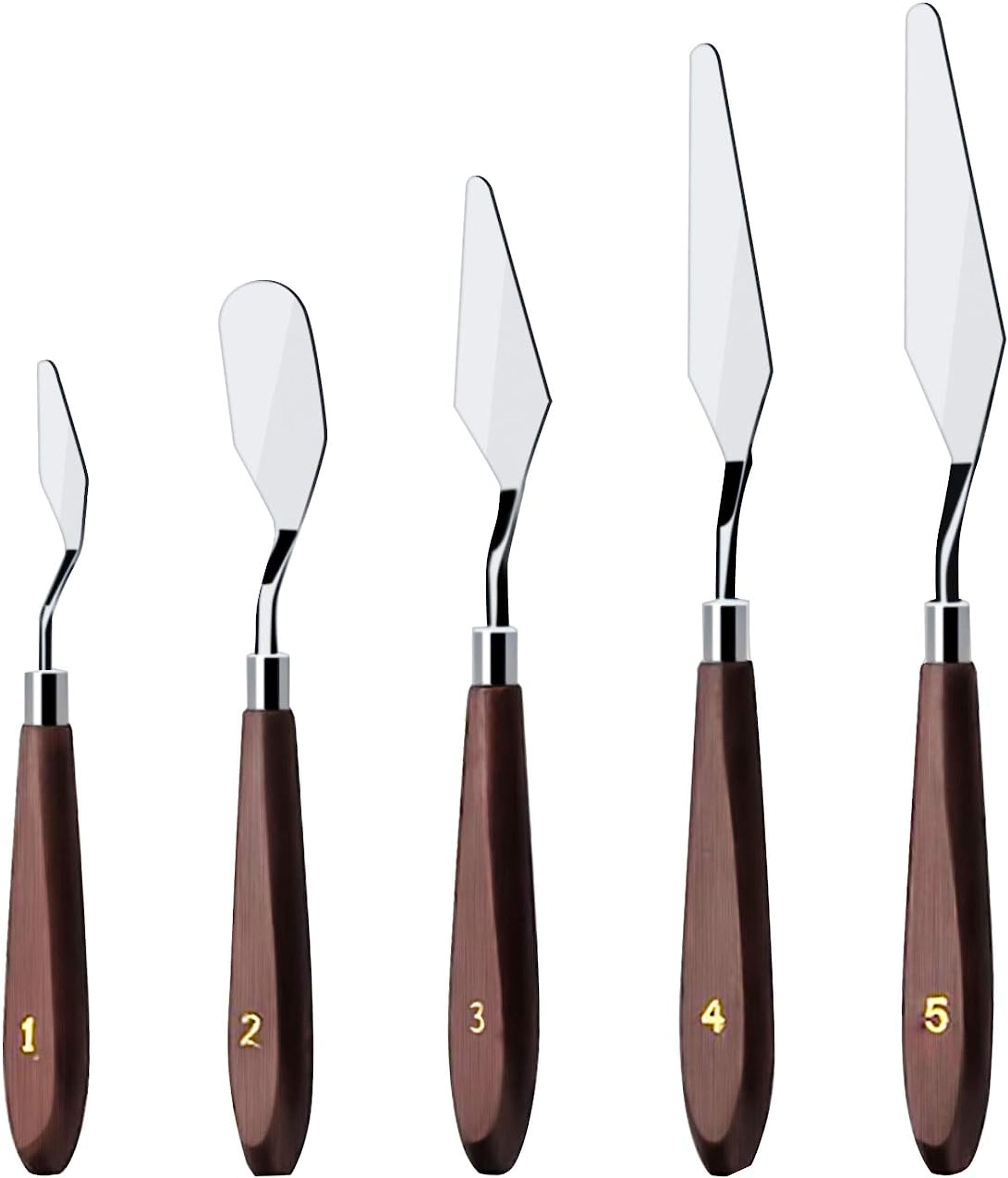 Bake Hosue Cake Cream Spatula 5 Pieces/Set Stainless Steel Frosting Spatula Baking Pastry Tool Mixing Scraper Set Cake Icing Oil Painting Decorating Scraper Cream Toner Tool-image-37
