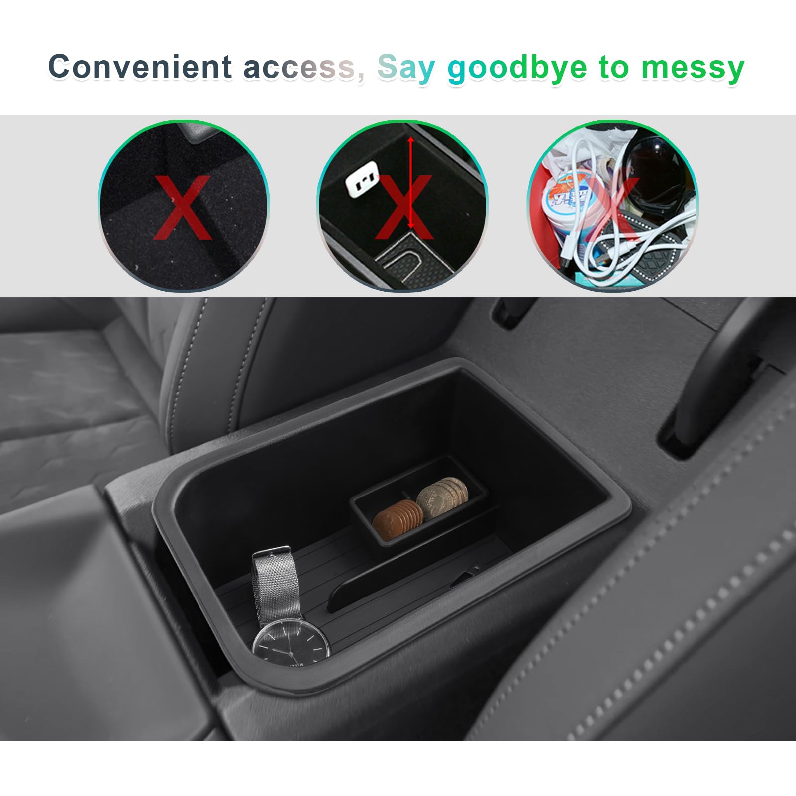 GAFAT Kompatibel mit Neu Cupra Terramar 2025 2026 Mittelkonsole Aufbewahrungsbox, Armlehne Organizer Ablagen für Terramar VZ 2.0/1.5 Hybird VZ, mit Silikon-Münzbox und Gummimatte
