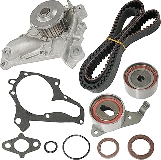 Engine Timing Belt Kit with Water Pump Compatible with 1987-2001 Toyota Camry, 1996-2000 Toyota RAV4, 1987-1999 Toyota Celica 1991-1995 Toyota MR2, 1999-2001 Toyota Solara 2.0L 2.2L 3SFE 5SFE TCKWP199