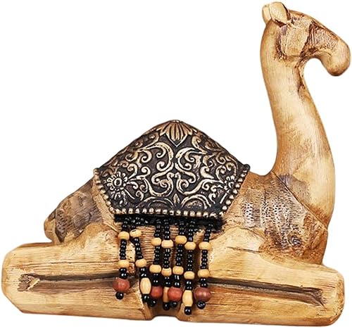 SM SunniMix Figuras de camello para decoración de animales de resina, pintadas a mano, estatuas de escultura para escritorio, hogar, escritorio,
