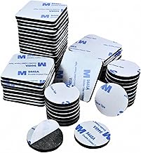 Double Sided Foam Tape,Heavy Duty Mounting Tape,56Pcs 3mm thickness Self-Adhesive Tape,Super-Sticky Black Strong Pads Include Square Round,Waterproof for Walls Door Wood Metals Glass Papers (Black)
