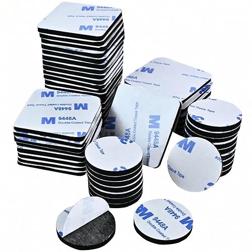 Double Sided Foam Tape,Heavy Duty Mounting Tape,56Pcs 3mm thickness Self-Adhesive Tape,Super-Sticky Black Strong Pads Include Square