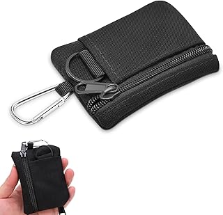 Kleine Schlüsseltasche im Tactical Style, Ultraleichte Mini Portemonnaie mit Mehreren Fächern, Ideal für Outdoor, Reisen und den Täglichen Gebrauch, Schwarz