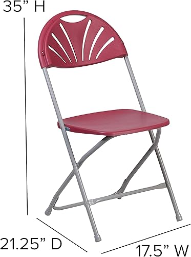 Miniatura 23 de Flash Furniture HERCULES Series - Silla plegable con respaldo de plástico de carbón de 650 libras, 8 unidades Carbón vegetal,Negro