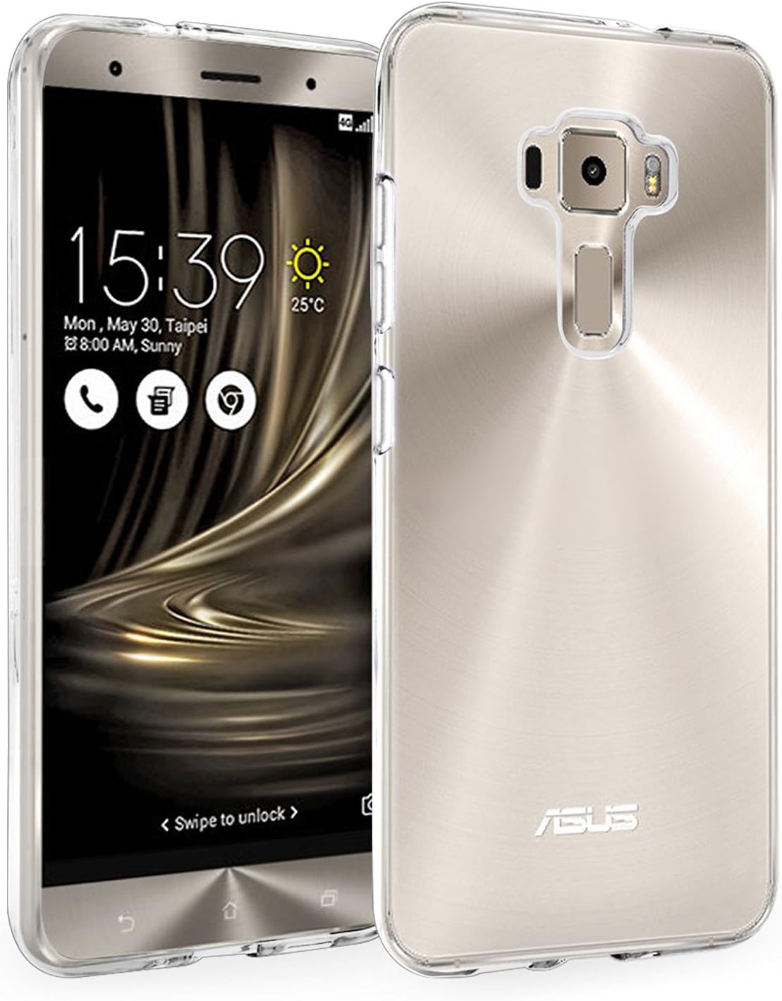 ZenFone 3\ZE552KL-(5.5) Case, [Thin Slim] VENTER®[Flexible] Clear Jelly TPU Case [Transparent] Premium Bumper Cover [Anti-Yellowing & Discoloring Finish] for ASUS ZenFone 3\ZE552KL-(5.5)