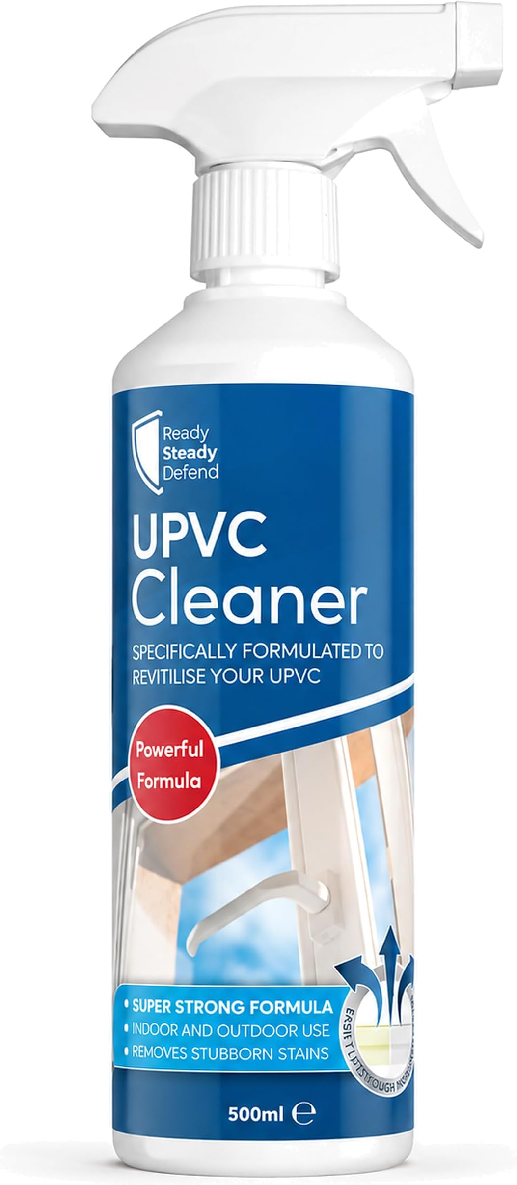 UPVC Cleaner and PVC Cleaner for Windows and Doors - 500ml Window Spray, PVC Spray, Effective UPVC Cleaning Solution for Conservatories and All Plastic Surfaces