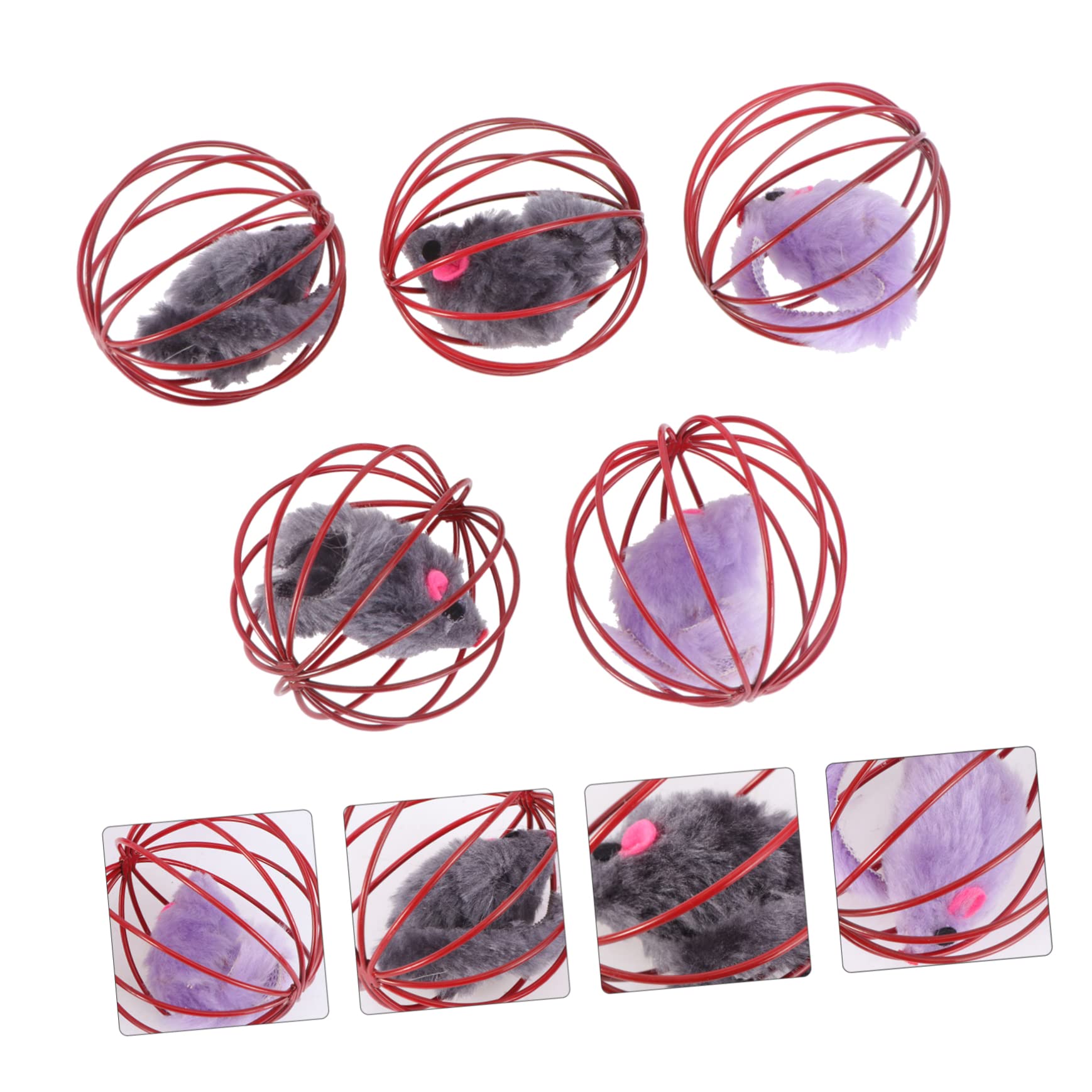 FRCOLOR 15 Piezas De Juguete De Ratón Enjaulado Juguetes De Ratones para Gatos Jaulas para Cachorros Juguete De Pelota De Ratón Juguetes para Cachorros Jaula De Juguetes para Mascotas
