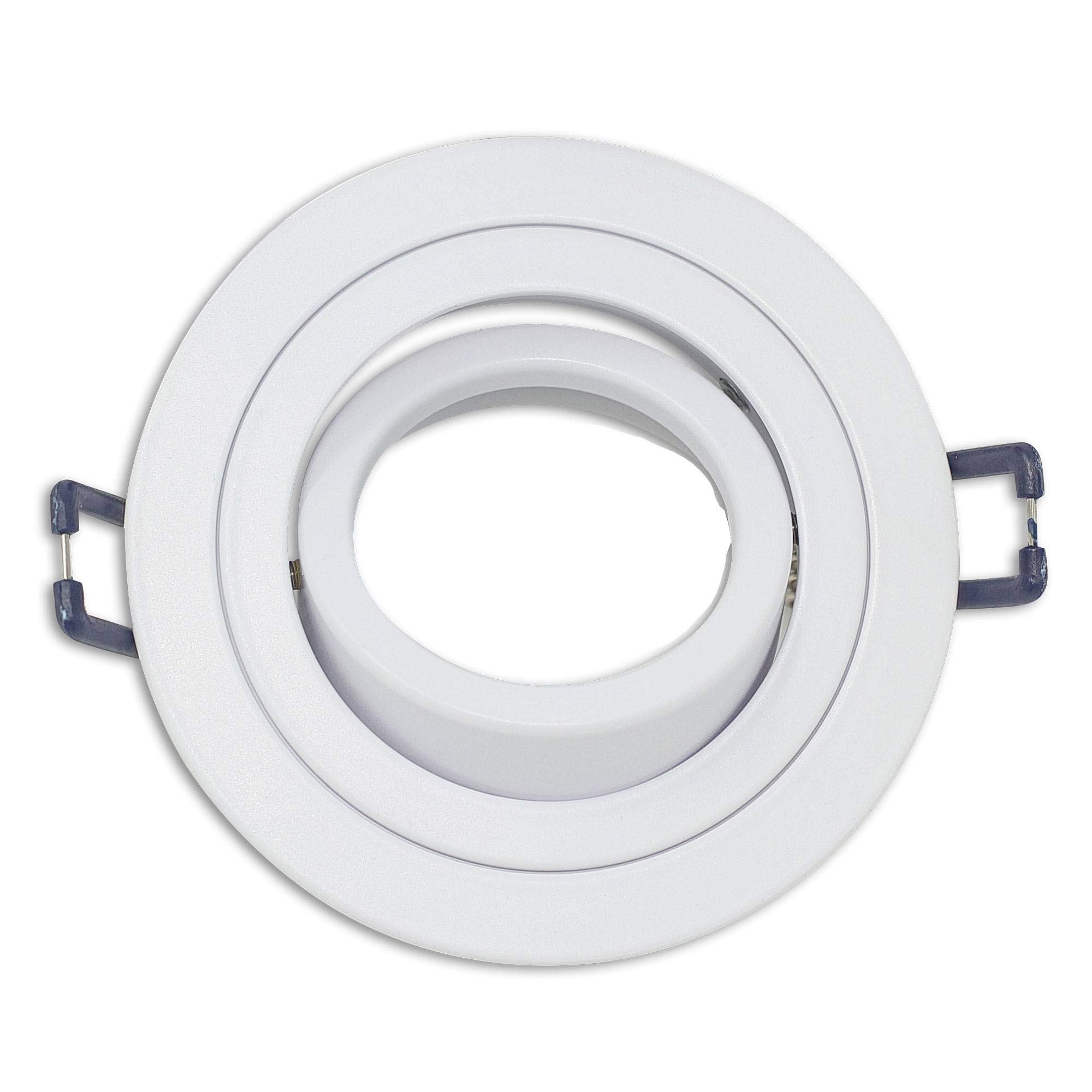 Juego de 6 focos LED empotrables, redondos, 5 W, blanco neutro, 230 V, superplanos, empotrables, orientables, 75 – 85 mm, orificio de perforación