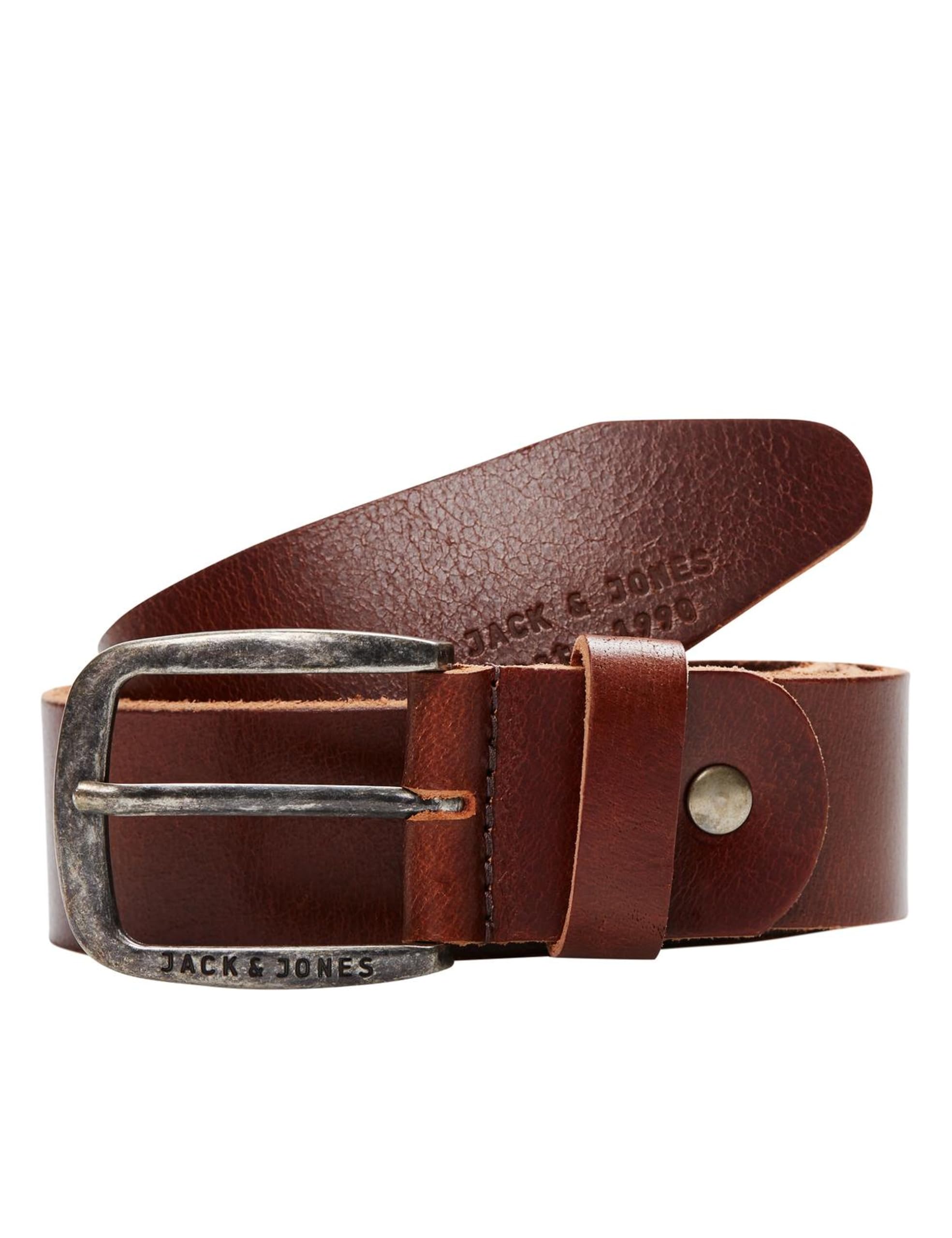 Jack & Jones NOS Men's Jacpaul Leather Belt Noos Belt, Brown (Black Coffee Black Coffee), 36 (Manufacturer size: 80)