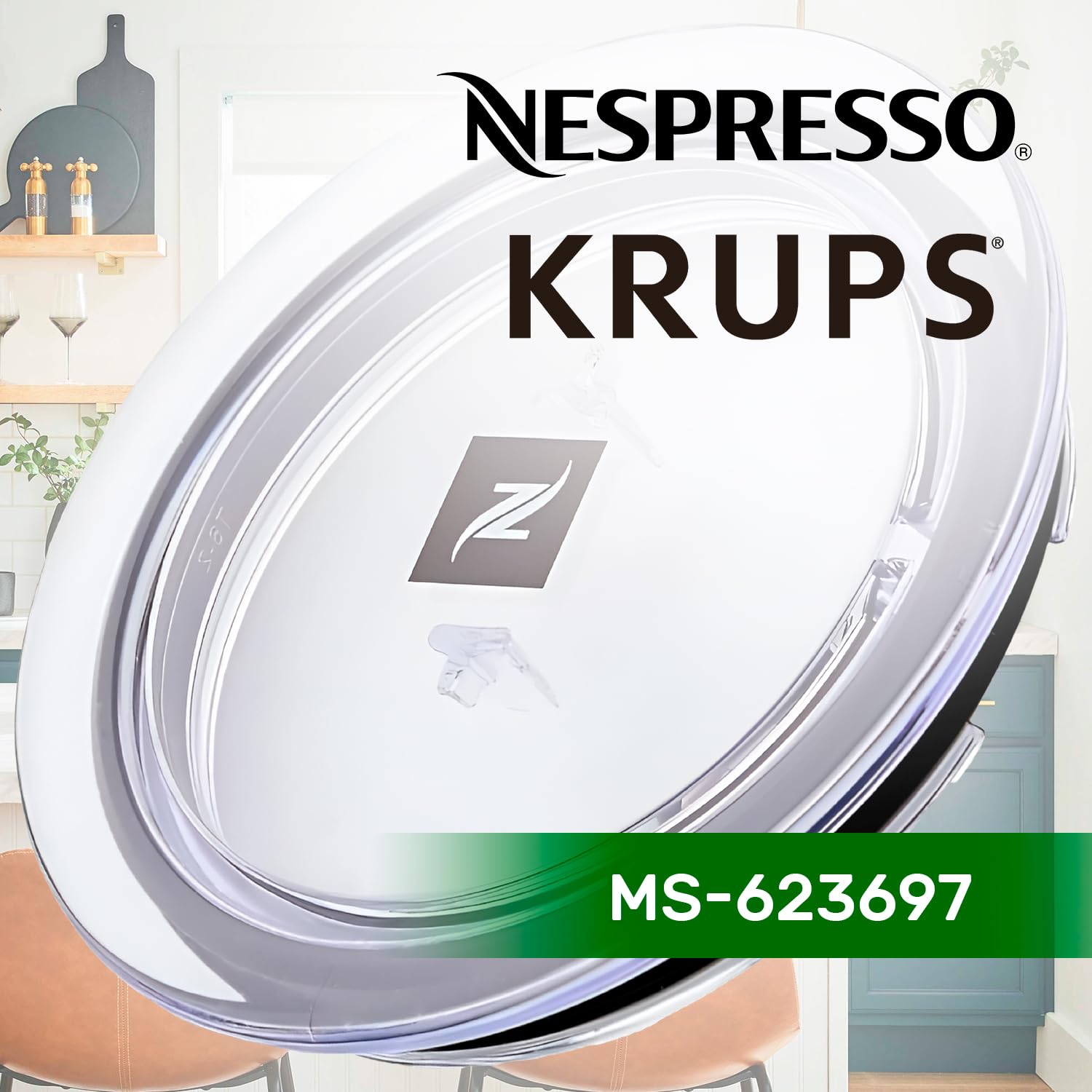 Milk Frother Lid for Coffee Pod Machine diameter 9/7,5 cm with the Original Code MS-623697 for Krups for Nespresso Citiz & Milk - Image 3