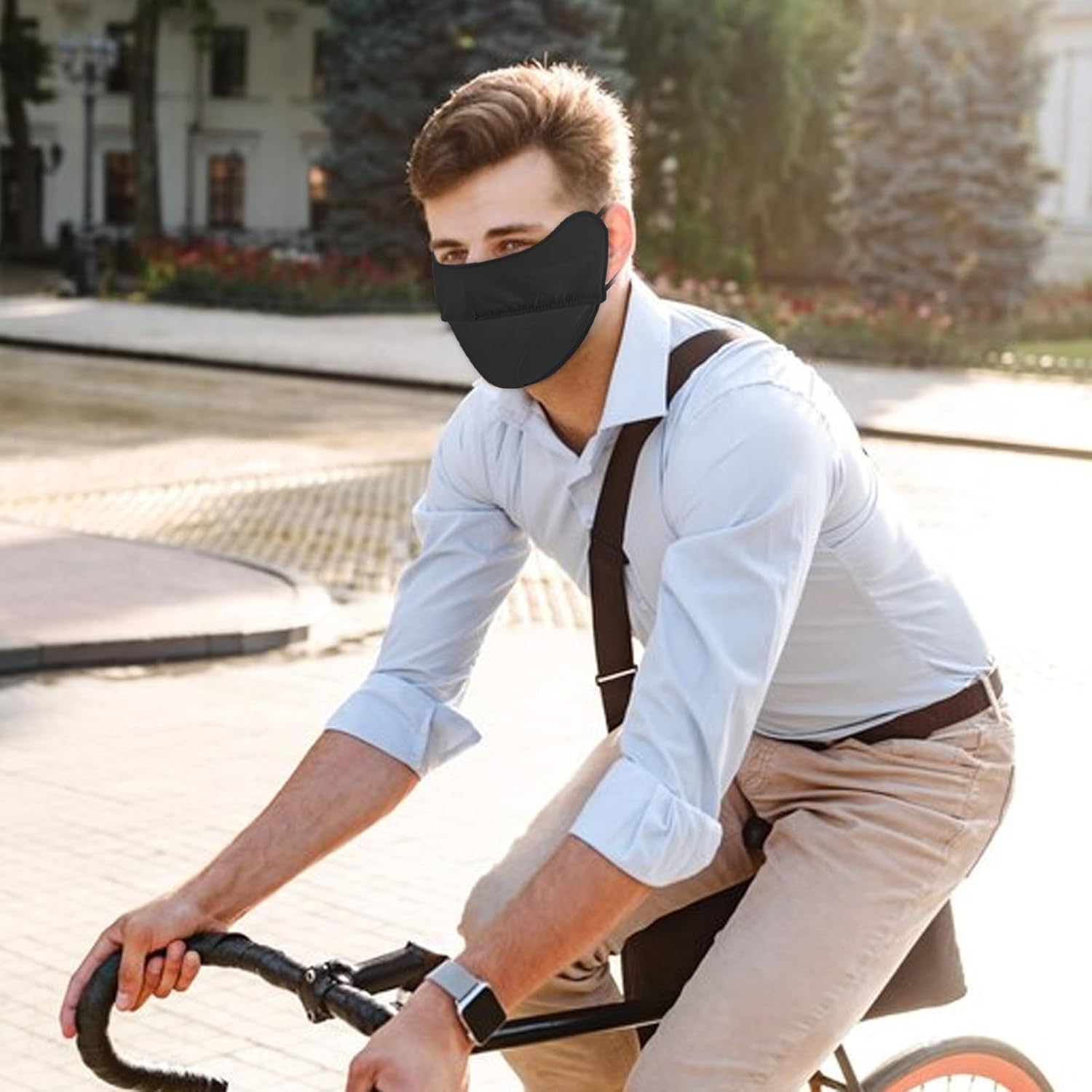 UV Sun Protection Face Mask UPF 50+ 4 PCS Reusable Outdoor Face Covering with Ear Loops Neck Gaiter Mask Scarf Sunscreen Windproof Breathable Facial Shield for Women and Men Running Sports - Image 6