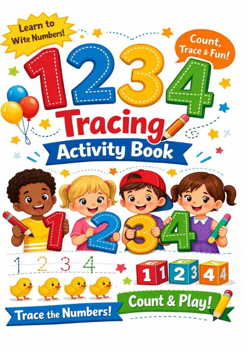 ENGLISH NUMBERS ACTIVITY BOOK: 1234 Trace, Count & Have Fun