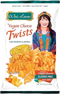 Wai Lana Chips Vegan Cheese Twists with Potato and Lentils - Gluten Free, Non-GMO, Zero Trans Fat, 4.5 oz(Count of 12)
