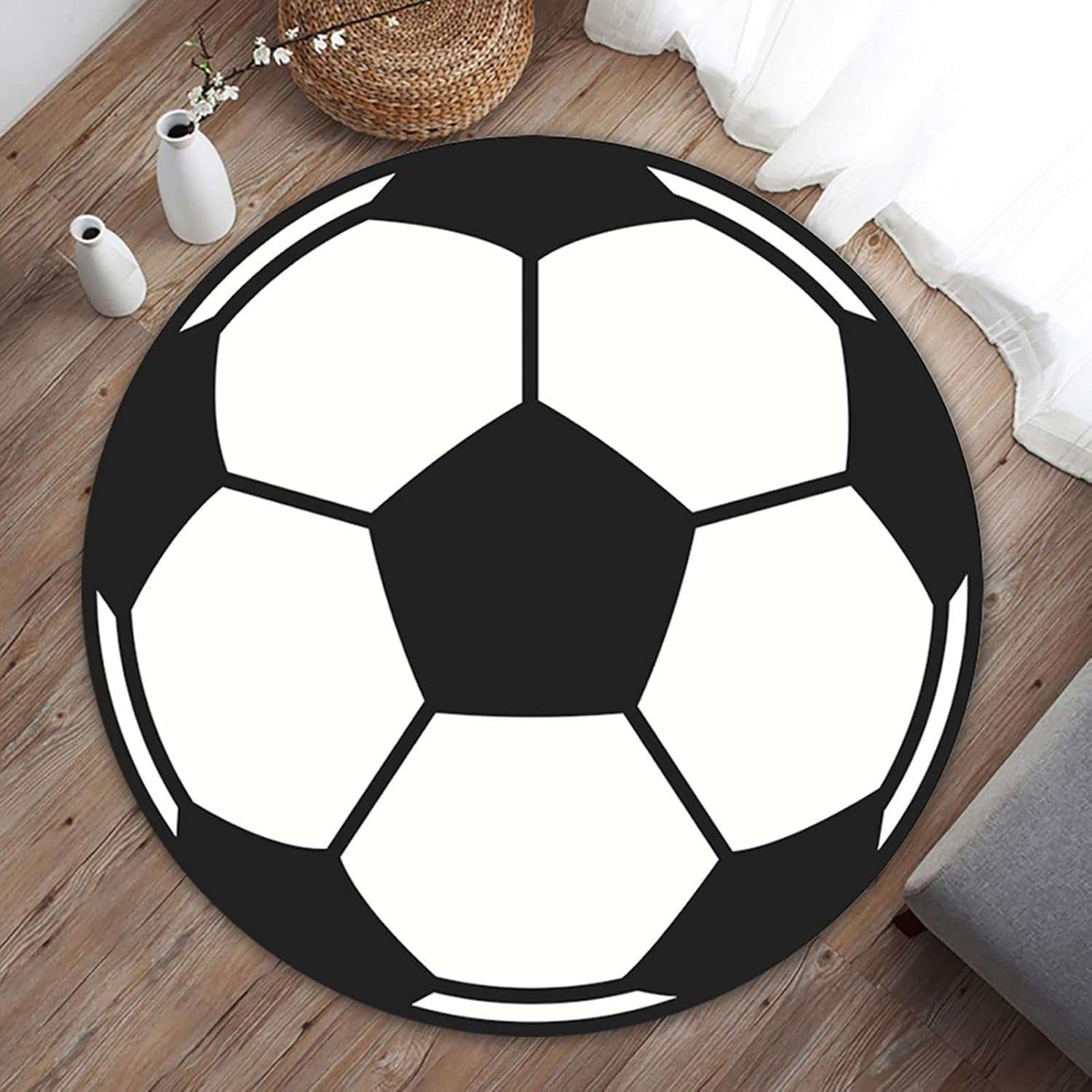 Horoper Round Area Rugs, Non Slip Round Mat Sitting Pad Area Rugs Washable Rug Rotray Chair Mat Bedroom Decor(Diameter40-140cm)(40cm in Diameter)