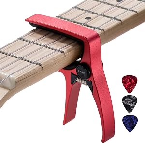Ukulele Capo for 4 String Guitar and Mandolin, Mini Size Professional Ukulele Capo (Red)