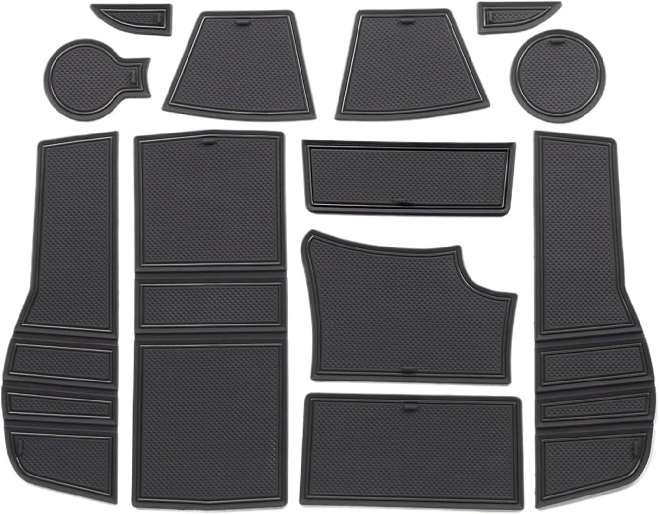 Anti-Slip Gate Slot Cup Mat Compatible with Peugeot 2008 e-2008 GT Line 2019-2024 Non-Slip Pad Accessories Styling(20-2008 5pcs Blue)