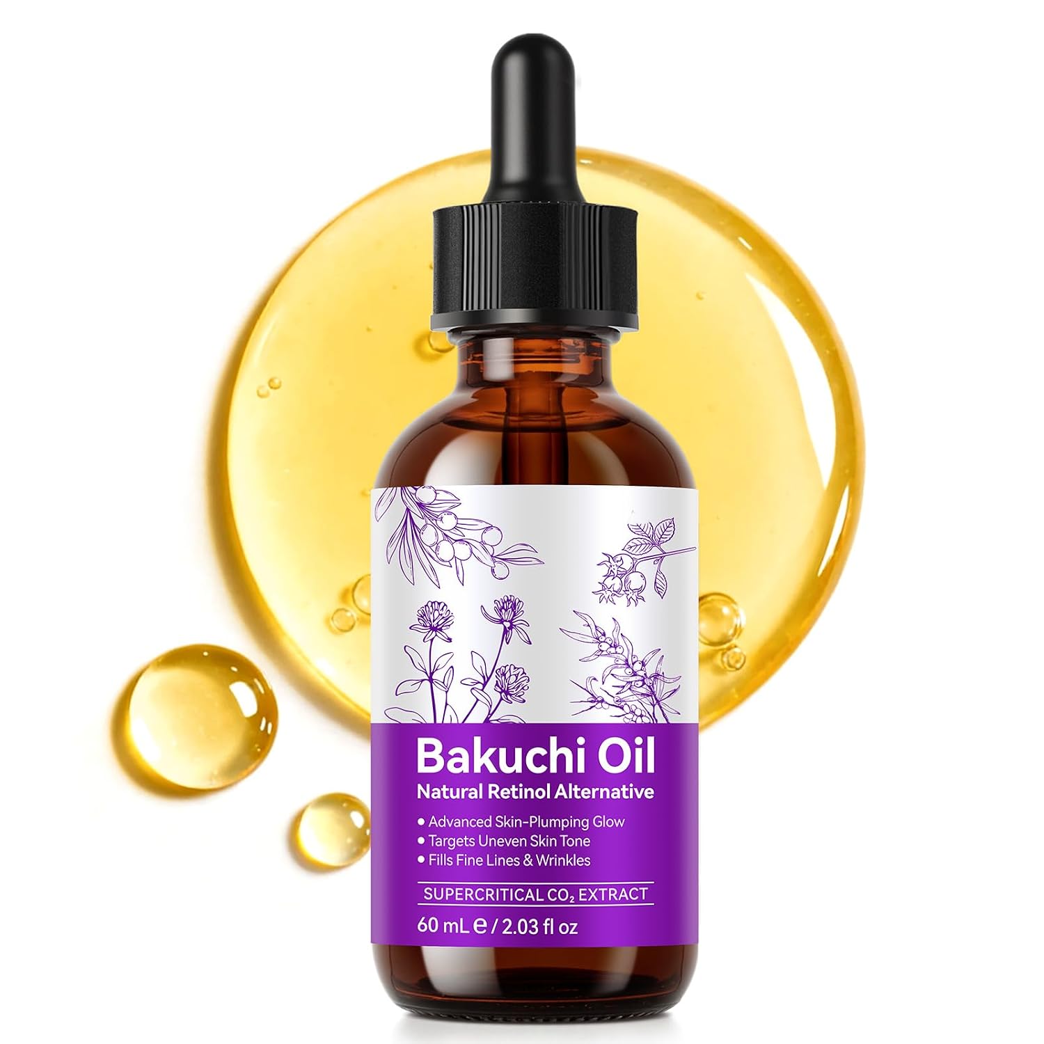 Bakuchiol Oil, Bakuchiol Serum for Face Natural Ingredients 60ml
