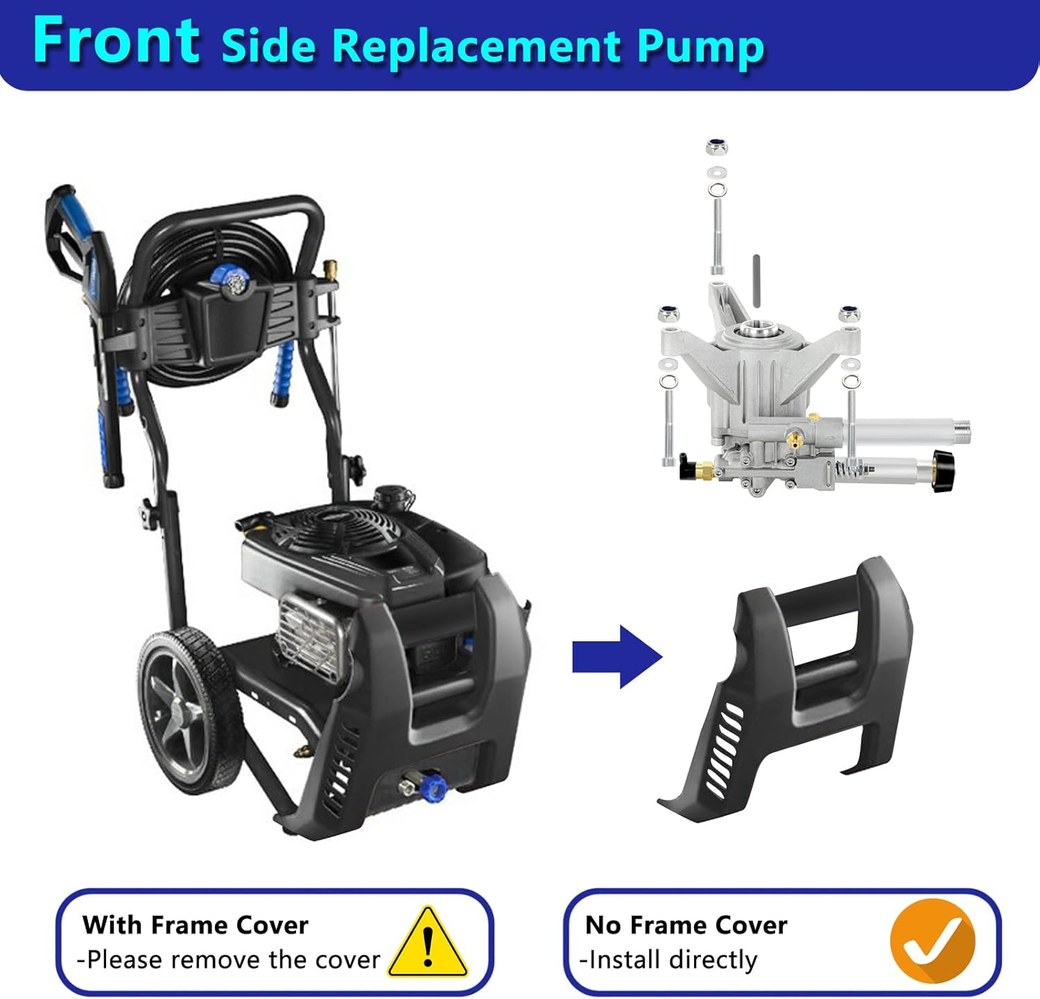 Pressure Washer Pump 7/8" Shaft Vertical, 3000 PSI, 2.4 GPM Power Washer Pump Replacement, Fits Troy Bilt Srmw22g26-EZ Craftsman,Front Facing Inlet Outlet…