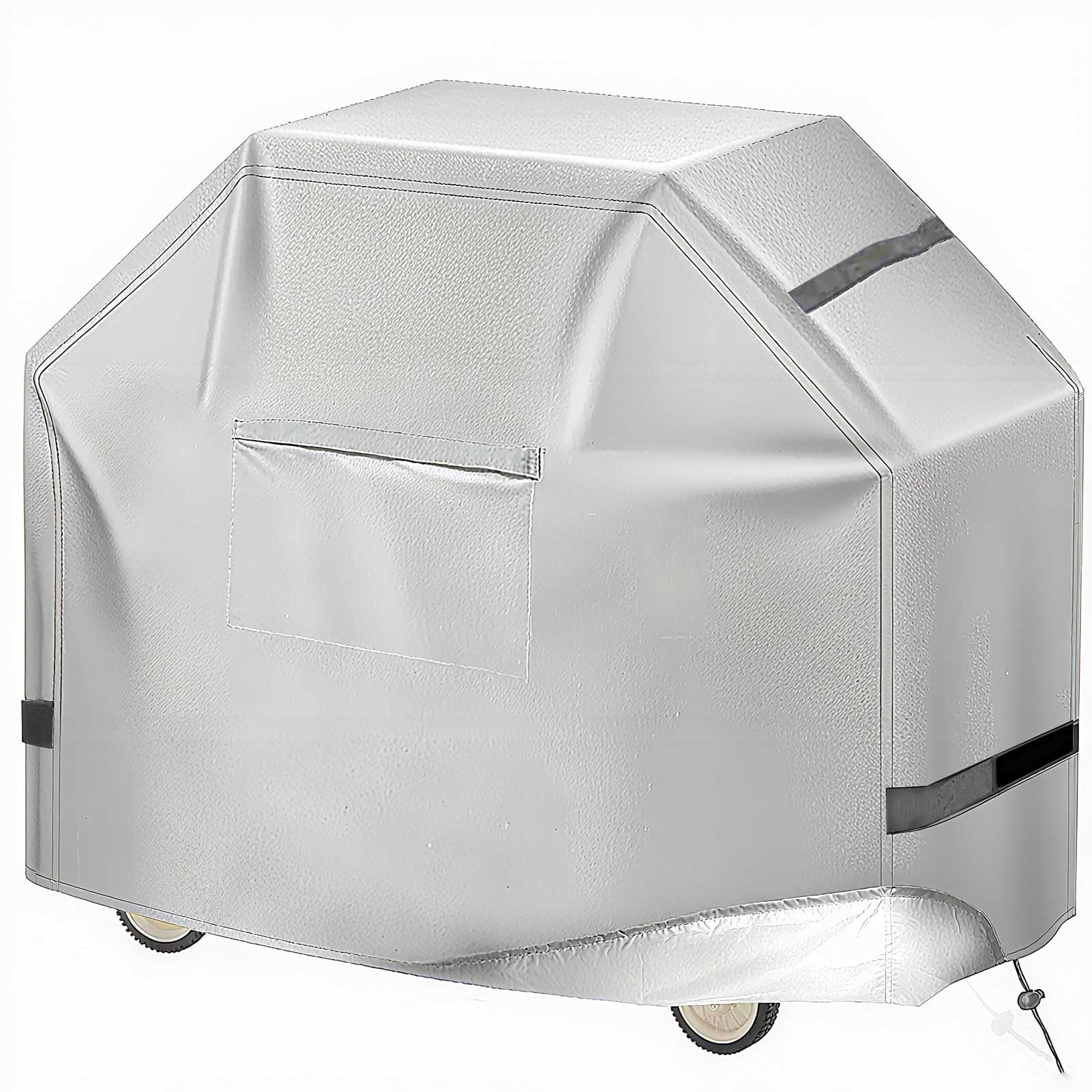 Funda para Barbacoa de 90/120/140/160 cm, Funda Superior para Barbacoa de Gas Weber Genesis Serie 300, Fundas Impermeables para Barbacoas de Exterior 600D para Brinkmann,Plata,122x56x107cm