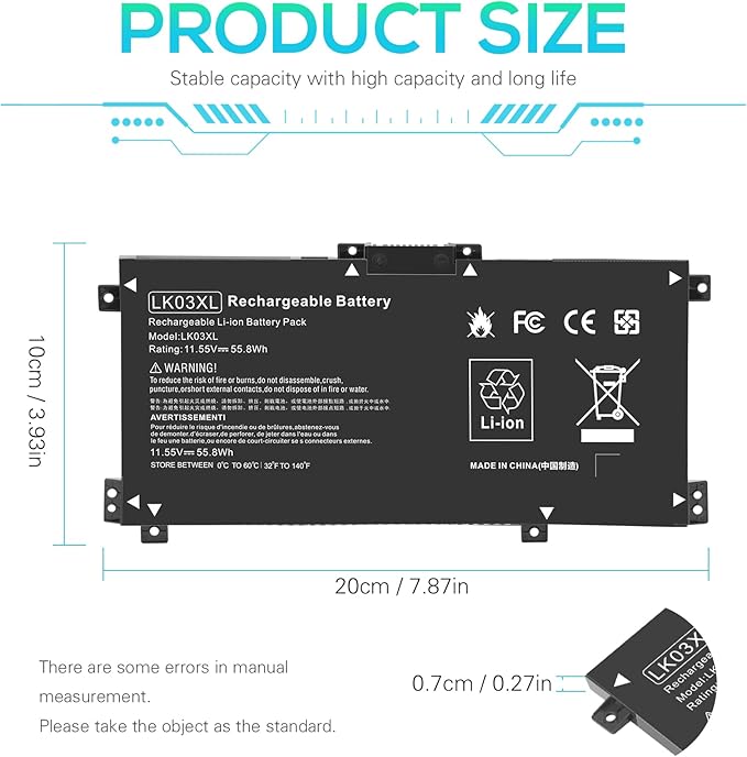 Batería LK03XL para HP Envy X360 15-bp 15-cn 17-bw 17-ae miniatura 5
