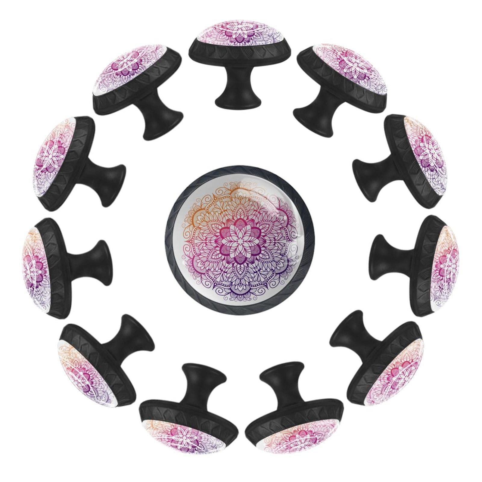 Boutons de tiroir style mandala bohémien pour commode et meuble
