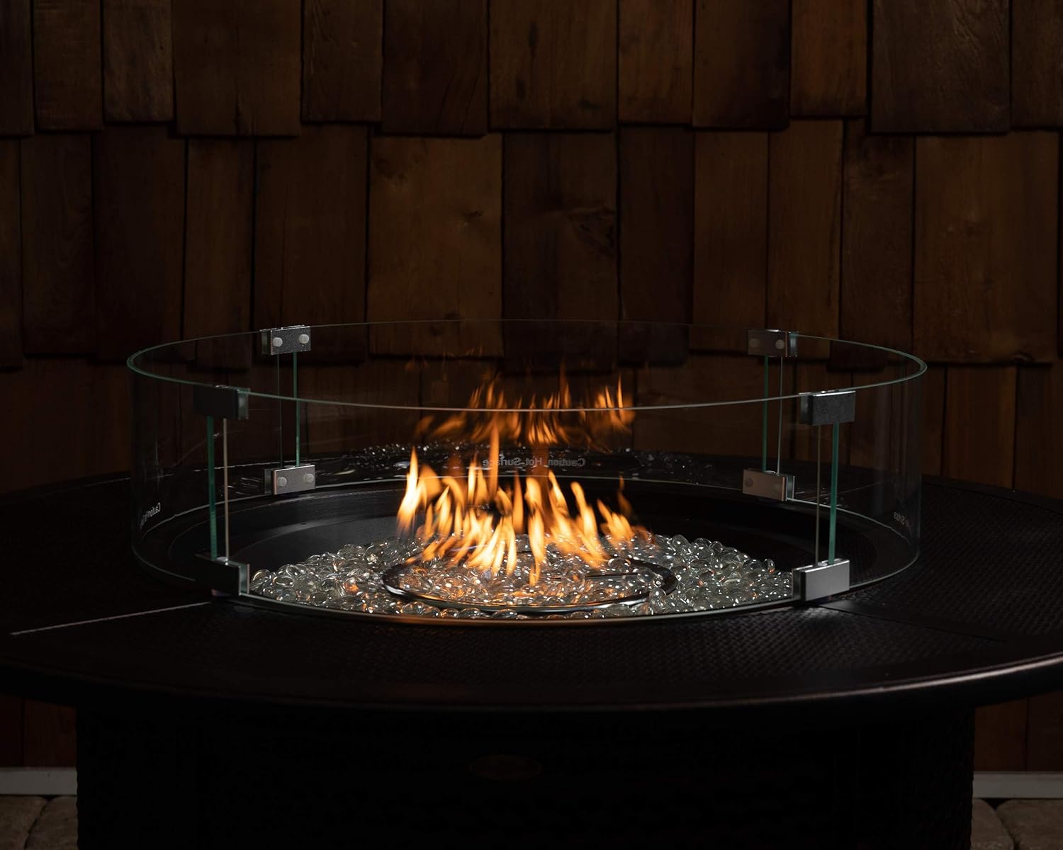 Fire Pit Wind Guard Clear Glass Tempered Glass for Propane, Gas, Fire Pits and Patio Heaters - Round - 26 Inches