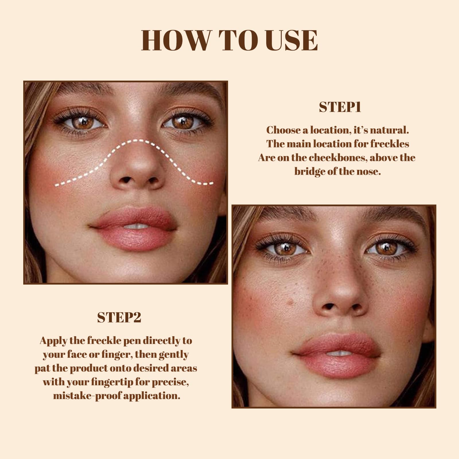 Freckle Pen for Natural-Looking Facial Features, Slim Terracotta Precision Makeup Tool with Fine Pointed Tip - Image 4