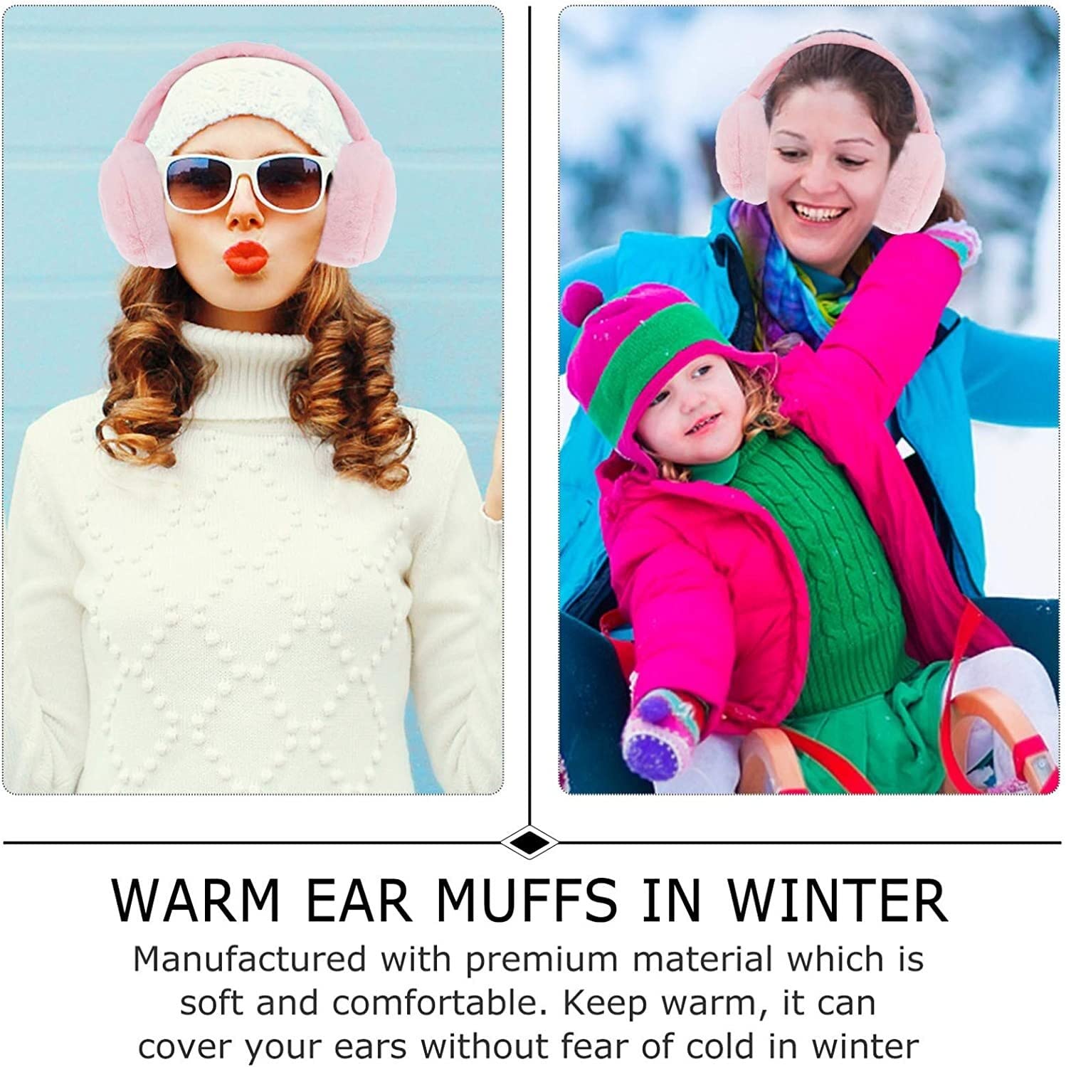 Cache Oreille Protège-Oreilles Cache-oreilles En Peluche Pour Femme Hiver Réglable Coupe-vent Classique Chaud