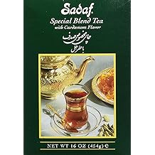 Sadaf Cardamom Tea Loose Leaf Box 16 oz - Special Blend Cardamom Ceylon Black Tea - Product harvested in Sri Lanka