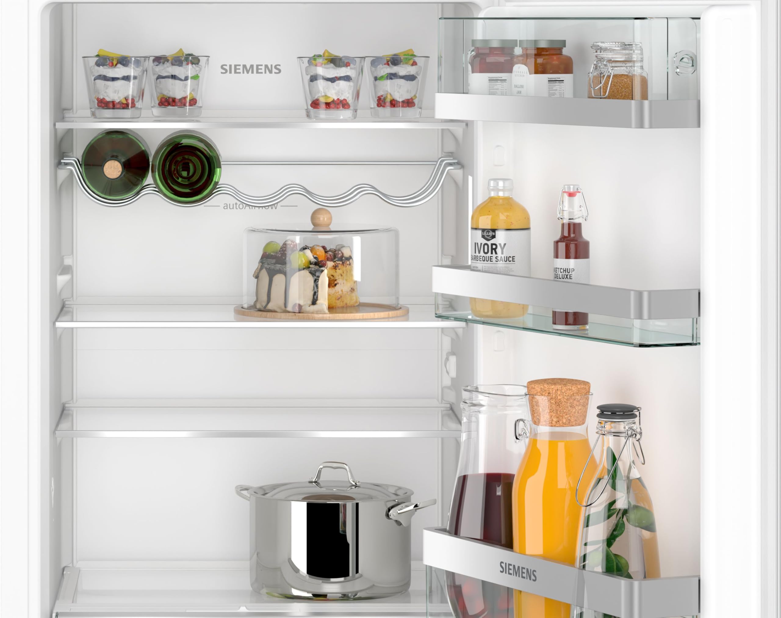 Siemens KI31RADD1 iQ500, Einbau-Kühlschrank, 102,5 x 56 cm Nische, 165 L, Made in Germany, sehr Leise, hyperFresh Box, längere Frische, LED-Beleuchtung, superCooling, autoAirflow, Flachscharnier